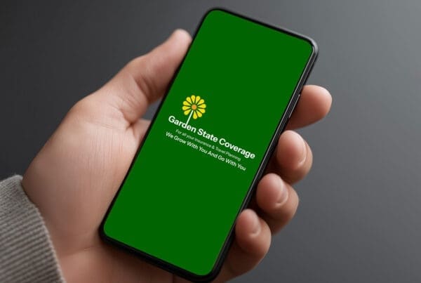 Service Center - Garden State Coverage Logo on a Phone
